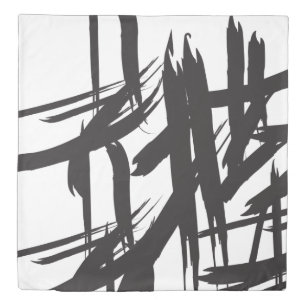 Minimalist Modern Black and White Abstract Duvet Cover