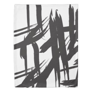 Minimalist Modern Black and White Abstract Duvet Cover