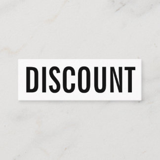 Minimalist modern black and white bold discount mini business card