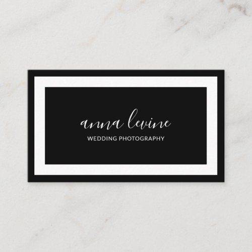 Minimalist Modern Black and White Border Business Card