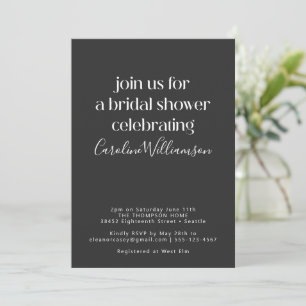 Minimalist Modern Black and White Bridal Shower Invitation