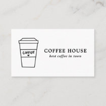 Simple Modern Black and White Hot Coffee Cup Classic Round Sticker