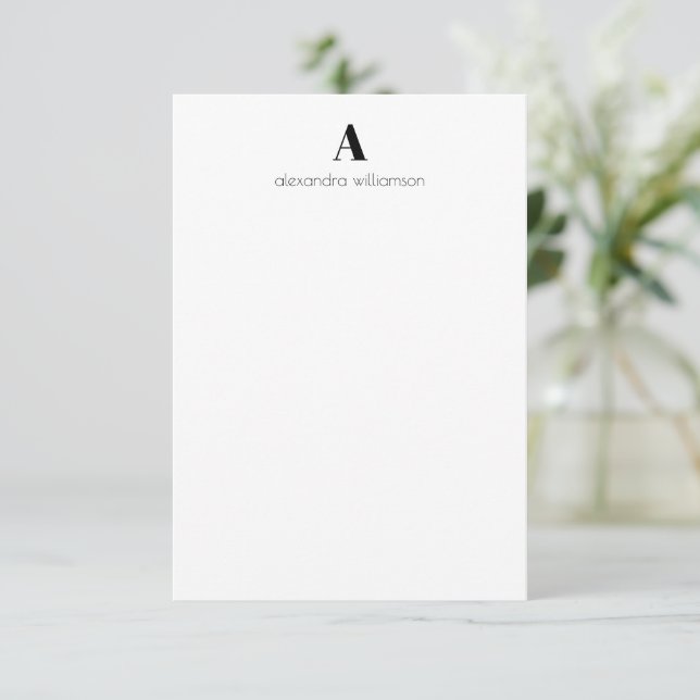 Minimalist Modern Black and White Personalized  Thank You Card (Standing Front)