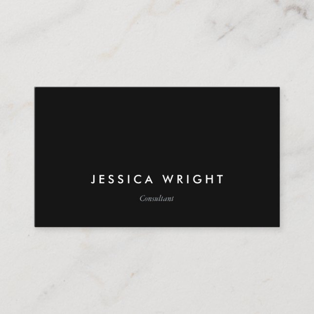 Minimalist Modern Black and White Professional Business Card (Front)