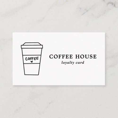 Minimalist Modern Black and White Simple Coffee Loyalty Card