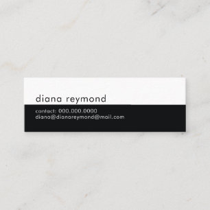 Minimalist Modern Black and White Simple Mini Business Card