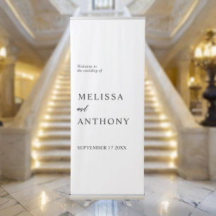 Minimalist Modern Black and White Wedding Retractable Banner