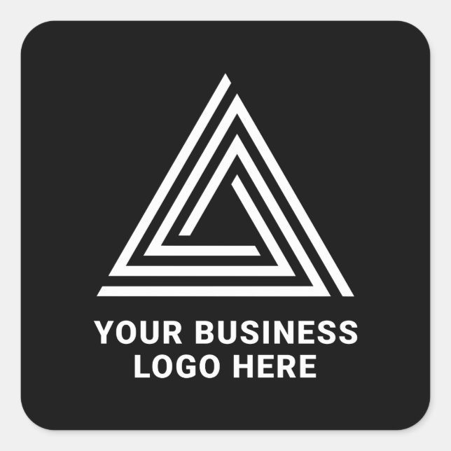 Minimalist Modern Black Business Logo Square Sticker (Front)