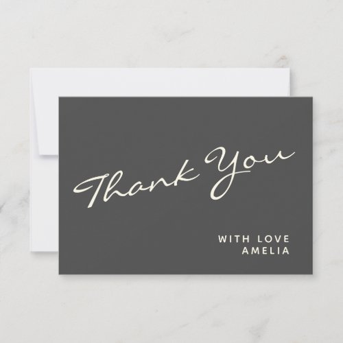 Minimalist Modern Black Calligraphy Name Thank You