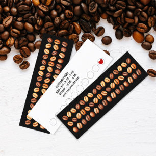 Minimalist Modern Black Coffee Beans Loyalty Card