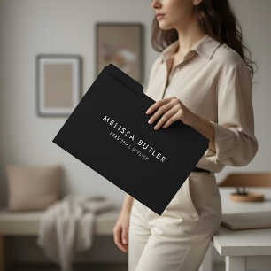Minimalist Modern   Black File Folder