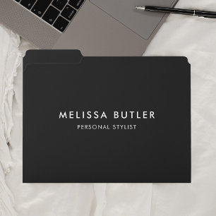 Minimalist Modern Black File Folder