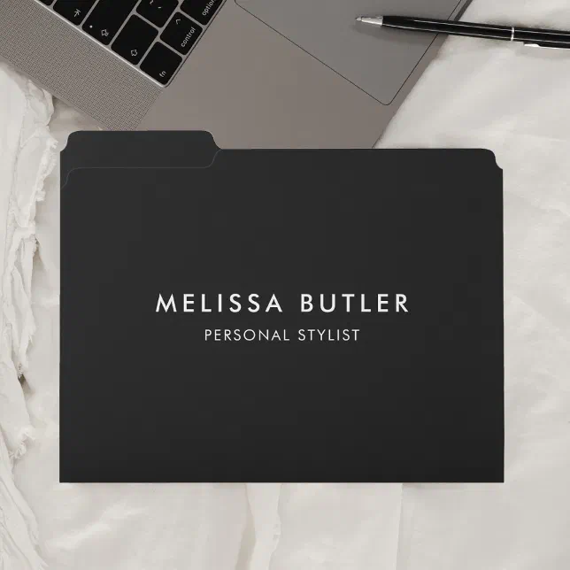 Minimalist Modern | Black File Folder | Zazzle