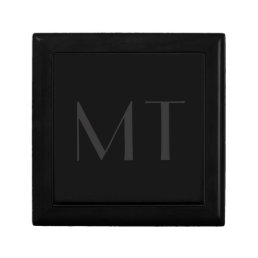Minimalist Modern Black Gray Elegant Monogram Gift Box