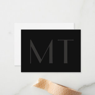 Minimalist Modern Black Gray Elegant Note Card