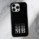 Minimalist Modern Black Initial Monogram iPhone 16 Pro Max Case<br><div class="desc">Black Minimalist Modern Initial Monogram Phone Case. Create your own personalized iPhone Case with custom initial name.</div>