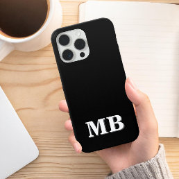 Minimalist Modern Black Initial Monogram iPhone 13 Case