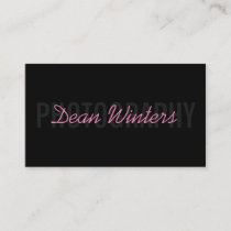 Minimalist Modern Black Pink Photographer Business Card