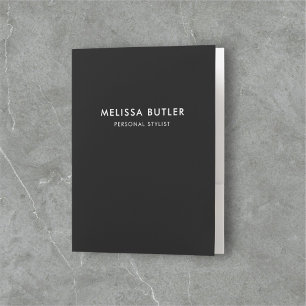 Minimalist Modern   Black Pocket Folder