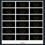 Minimalist Modern Black Wedding Guest Address   Sticker<br><div class="desc">A simple minimalist black background guest address with "Kindly deliver to" script text.  The text and lines are in a sandy antique gold.  Simply add names and addresses to complete.  18 labels per sheet.  Script text is uneditable except by designer.  Composite design by Holiday Hearts Designs (rights reserved).</div>