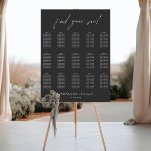 Minimalist Modern Black Wedding Seating Chart