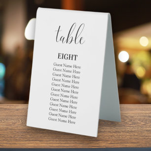 Minimalist Modern Black Wedding Table Numbers Card Tent