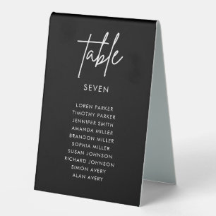 Minimalist Modern Black Wedding Table Numbers Table Tent
