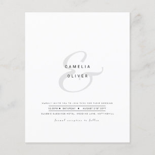 Minimalist Modern Black White Ampersand Wedding Flyer