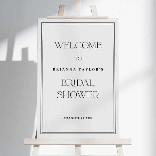 Minimalist Modern Black  White Bridal Shower Foam Board