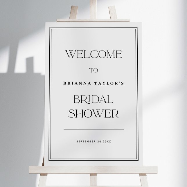 Minimalist Modern Black & White Bridal Shower Foam Board (Creator Uploaded)
