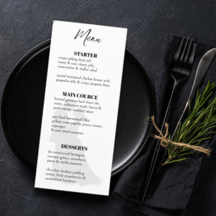 Minimalist Modern Black & White Couple Silhouette Menu
