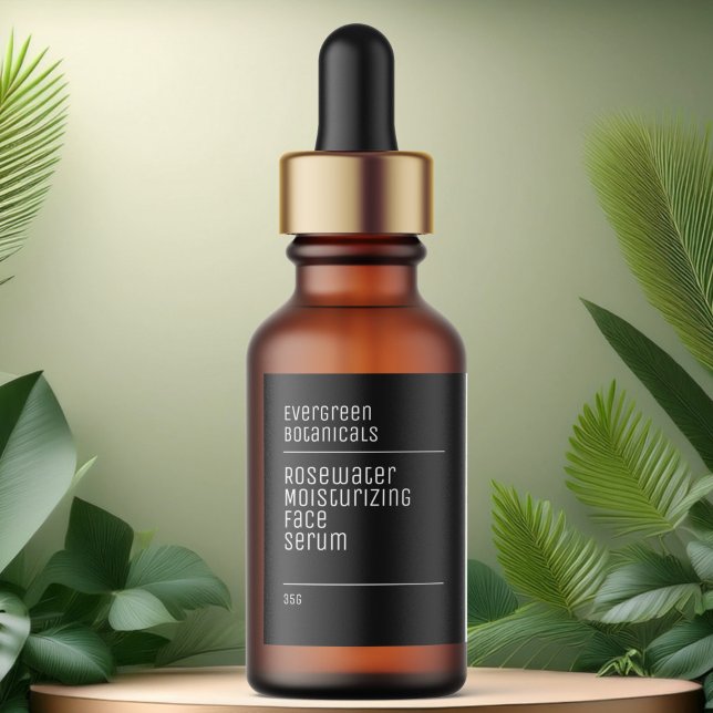 minimalist modern black white dropper bottle label (Creator Uploaded)