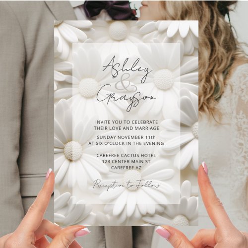 Minimalist Modern Black White Wedding Invitation