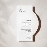 Minimalist Modern Black | White Wedding Menu Card<br><div class="desc">Elegant black and white wedding flat menu card.</div>