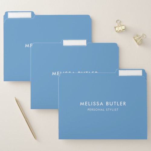 Minimalist Modern  Blue File Folder