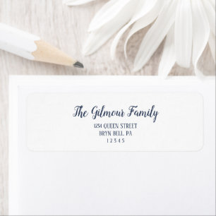 Minimalist Modern Blue Holiday Return Address Label