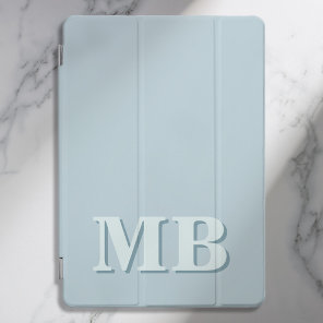 Minimalist Modern Blue Initial Monogram iPad Pro Cover