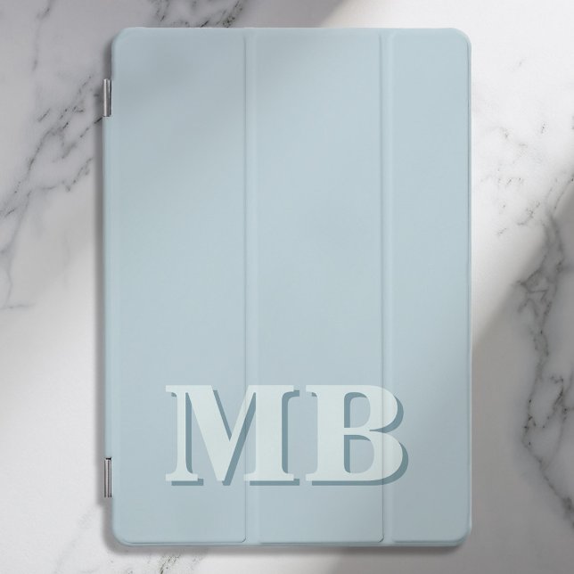 Minimalist Modern Blue Initial Monogram iPad Pro Cover (Creator Uploaded)