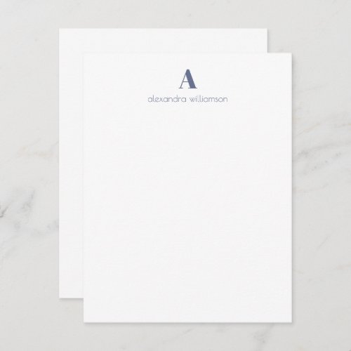 Minimalist Modern Blue Personalized Stationery Note Card