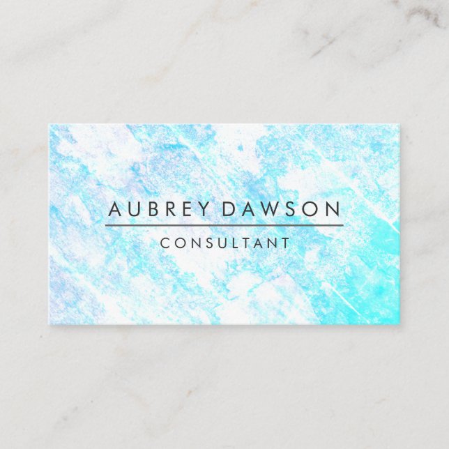 Minimalist Modern Blue White Grunge Texture Business Card (Front)