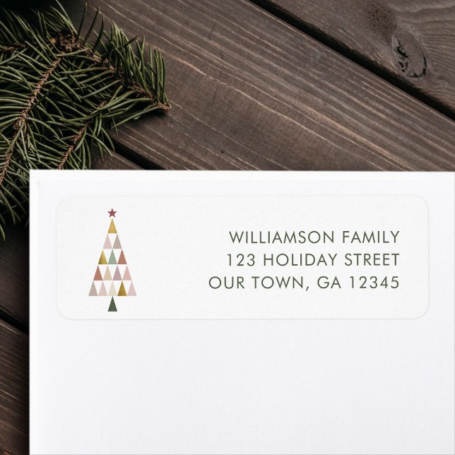Minimalist Modern Blush Gold Simple Christmas Tree Label (Creator Uploaded)
