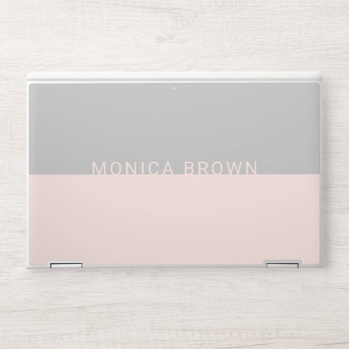 Minimalist Modern Blush Pink and Gray HP Laptop Skin
