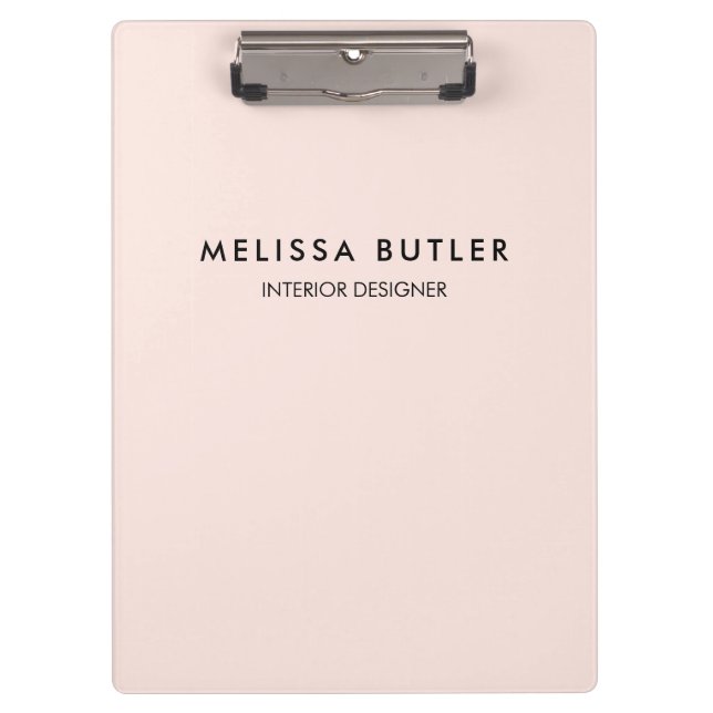 Minimalist Modern Blush Pink Clipboard (Front)