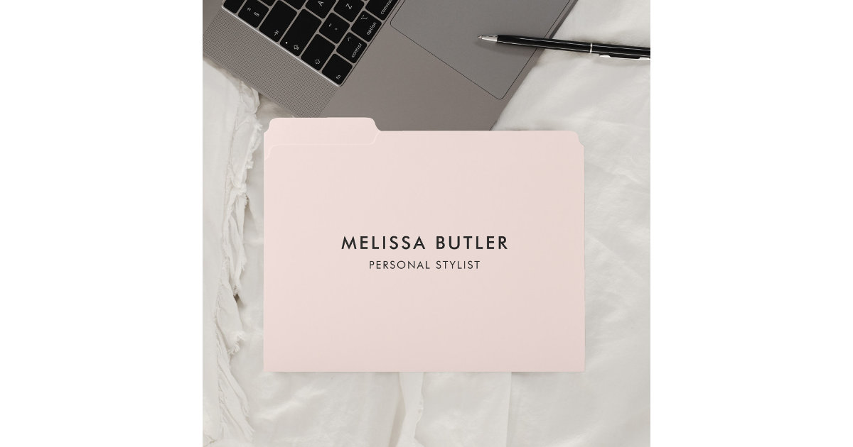 Minimalist Modern | Blush Pink File Folder | Zazzle