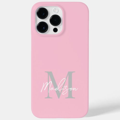Minimalist Modern Blush Pink White Script Monogram Case_Mate iPhone 14 Pro Max Case