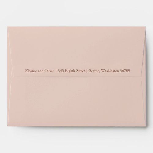 Minimalist Modern Blush Terracotta Return Address Envelope