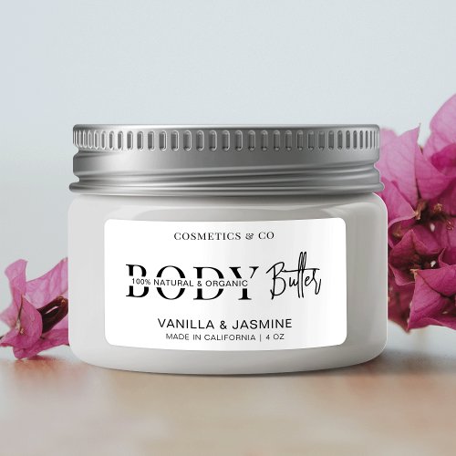 Minimalist Modern Body Butter Jar Cosmetic Product Label