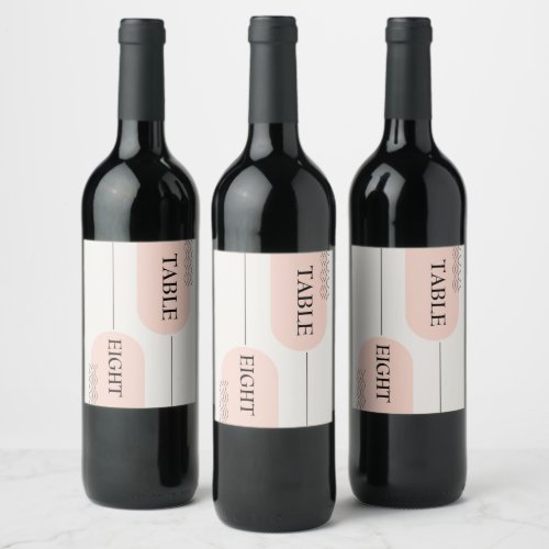 Minimalist  Modern Bohemian Custom Table Numbers  Wine Label