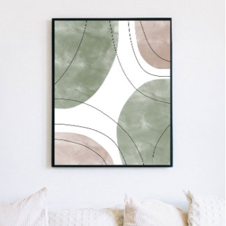 Minimalist Modern Boho Abstract Art Print Poster