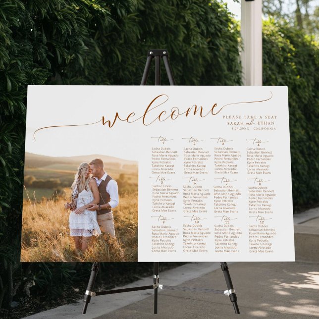 Minimalist Modern Boho Photo Wedding Seating Chart Foam Board (Creator Uploaded)